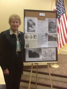 Caroline Meuer talked about the lime kiln on Highway 191